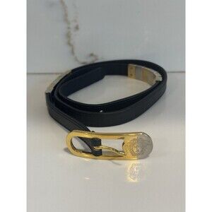 Vtg Gianni Versace leather Belt Silver & Gold Medusa Face buckle Size 80/32